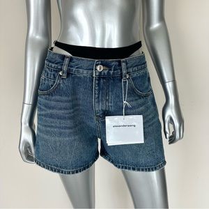 Alexander Wang Blue High Waist Denim Shorts